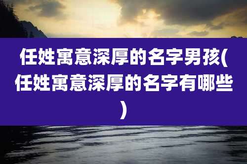 任姓寓意深厚的名字男孩(任姓寓意深厚的名字有哪些)