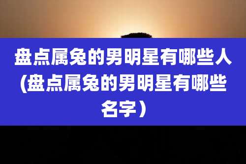 盘点属兔的男明星有哪些人(盘点属兔的男明星有哪些名字）