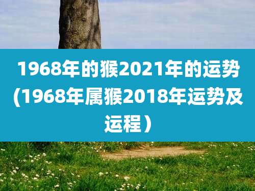 1968年的猴2021年的运势(1968年属猴2018年运势及运程)