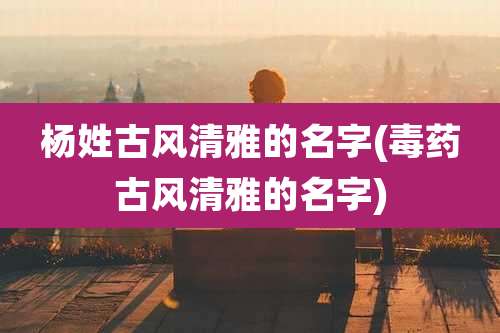 杨姓古风清雅的名字(毒药古风清雅的名字)