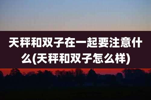天秤和双子在一起要注意什么(天秤和双子怎么样)