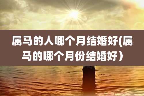 属马的人哪个月结婚好(属马的哪个月份结婚好)