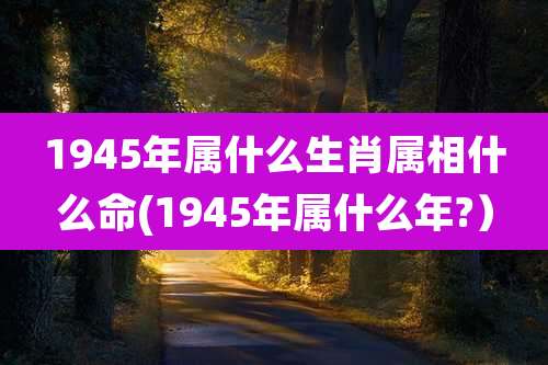1945年属什么生肖属相什么命(1945年属什么年?）