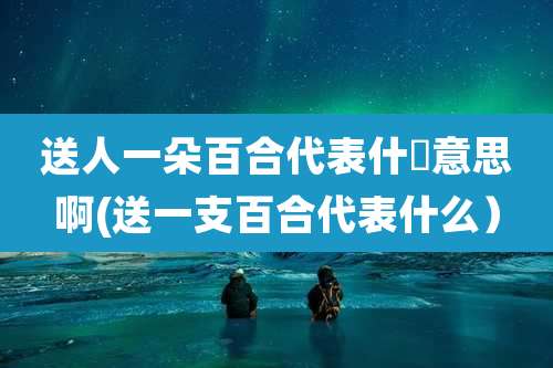 送人一朵百合代表什麼意思啊(送一支百合代表什么)