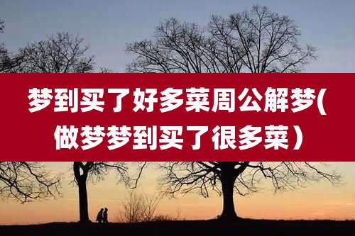 梦到买了好多菜周公解梦(做梦梦到买了很多菜)