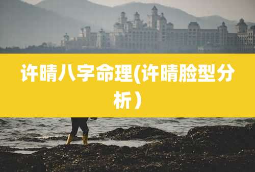 许晴八字命理(许晴脸型分析）