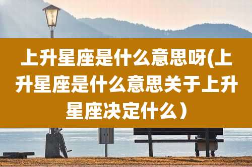 上升星座是什么意思呀(上升星座是什么意思关于上升星座决定什么)