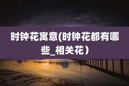 时钟花寓意(时钟花都有哪些_相关花)