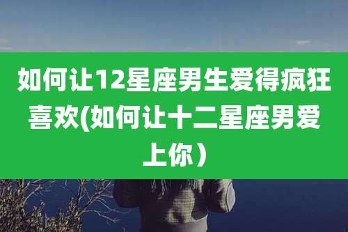 如何让12星座男生爱得疯狂喜欢(如何让十二星座男爱上你)