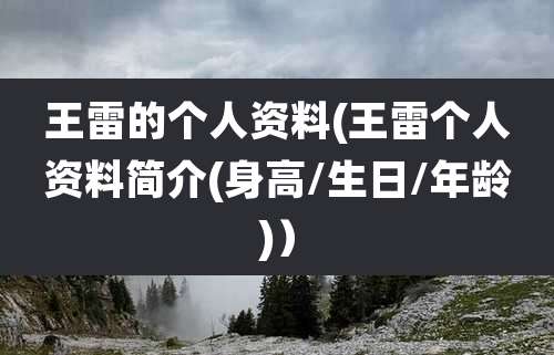 王雷的个人资料(王雷个人资料简介(身高/生日/年龄))