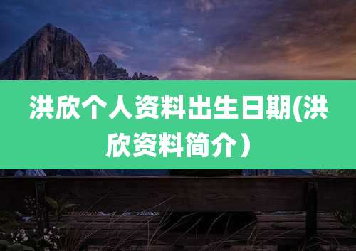 洪欣个人资料出生日期(洪欣资料简介）