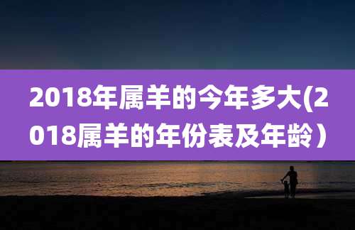 2018年属羊的今年多大(2018属羊的年份表及年龄）