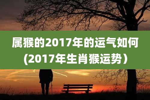 属猴的2017年的运气如何(2017年生肖猴运势)