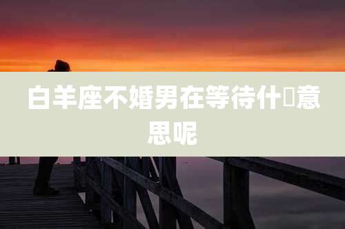 白羊座不婚男在等待什麼意思呢