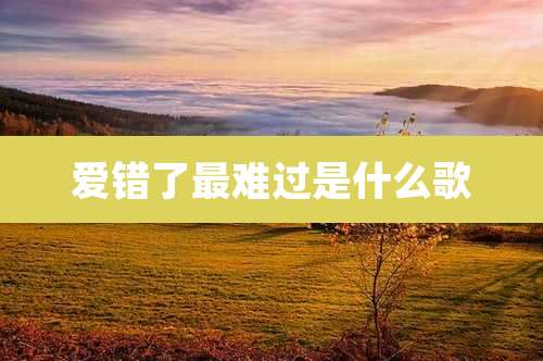 爱错了最难过是什么歌