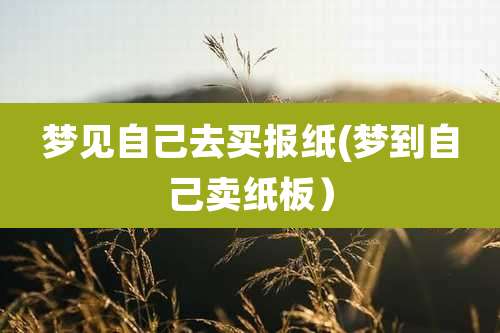 梦见自己去买报纸(梦到自己卖纸板)