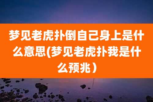 梦见老虎扑倒自己身上是什么意思(梦见老虎扑我是什么预兆)