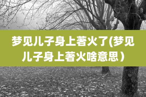 梦见儿子身上著火了(梦见儿子身上著火啥意思)