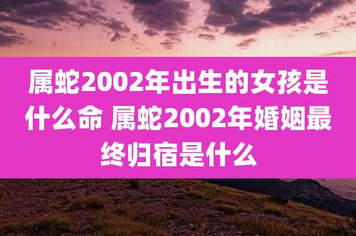 属蛇2002年出生的女孩是什么命 属蛇2002年婚姻最终归宿是什么