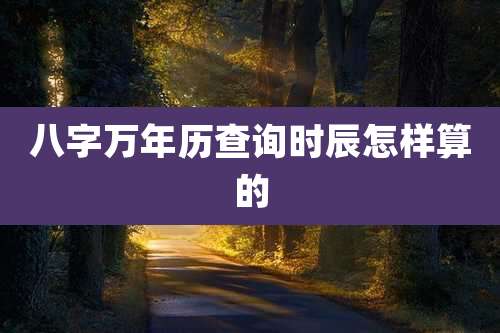 八字万年历查询时辰怎样算的