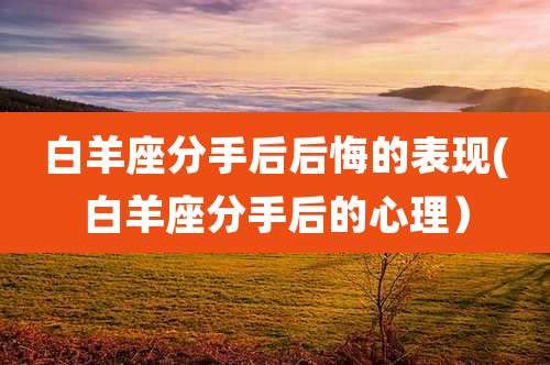 白羊座分手后后悔的表现(白羊座分手后的心理)