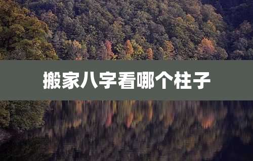 搬家八字看哪个柱子