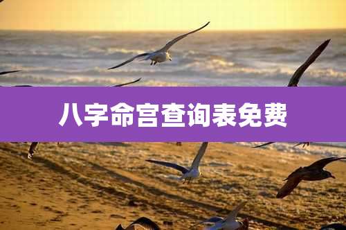 八字命宫查询表免费