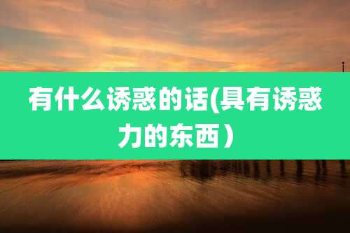 有什么诱惑的话(具有诱惑力的东西)