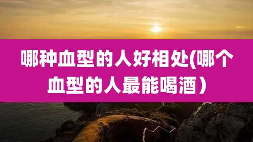 哪种血型的人好相处(哪个血型的人最能喝酒)