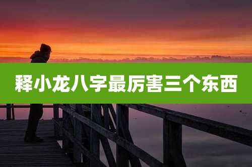 释小龙八字最厉害三个东西