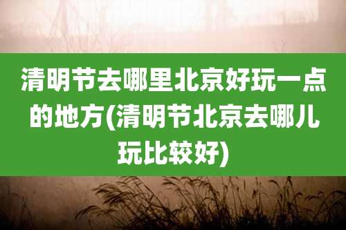 清明节去哪里北京好玩一点的地方(清明节北京去哪儿玩比较好)