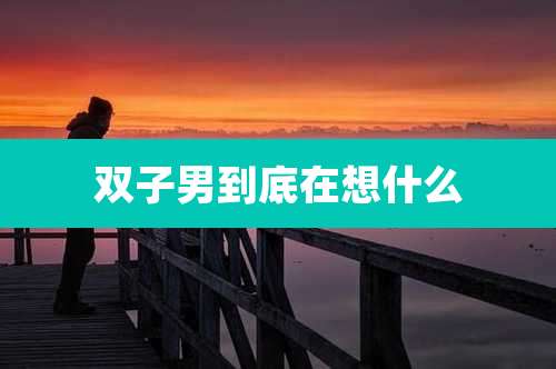 双子男到底在想什么