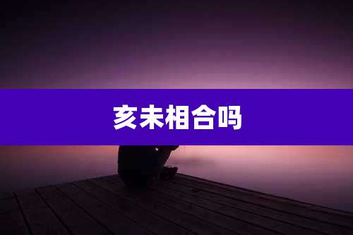 亥未相合吗