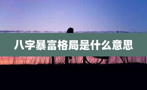 八字暴富格局是什么意思