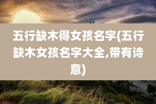 五行缺木得女孩名字(五行缺木女孩名字大全,带有诗意)