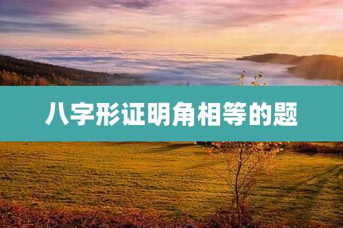 八字形证明角相等的题