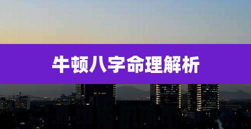 牛顿八字命理解析