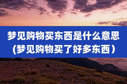 梦见购物买东西是什么意思(梦见购物买了好多东西)