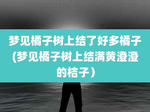 梦见橘子树上结了好多橘子(梦见橘子树上结满黄澄澄的桔子）