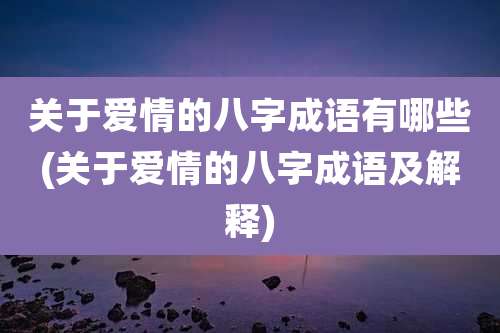 关于爱情的八字成语有哪些(关于爱情的八字成语及解释)