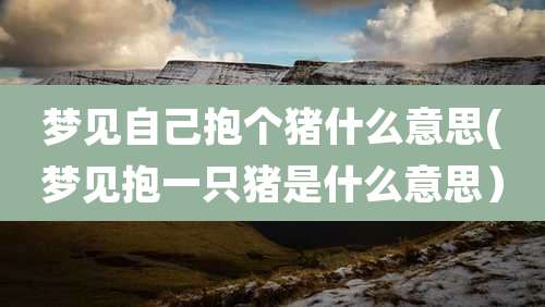 梦见自己抱个猪什么意思(梦见抱一只猪是什么意思)