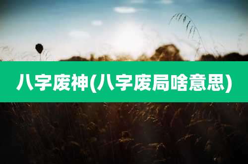 八字废神(八字废局啥意思)