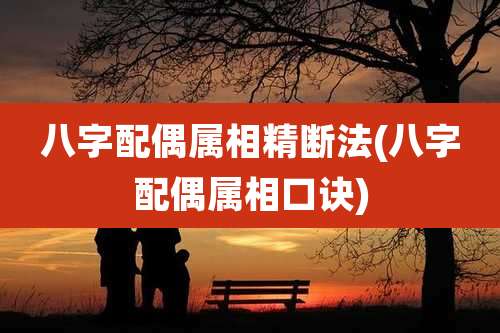 八字配偶属相精断法(八字配偶属相口诀)