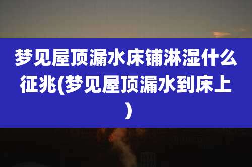 梦见屋顶漏水床铺淋湿什么征兆(梦见屋顶漏水到床上)