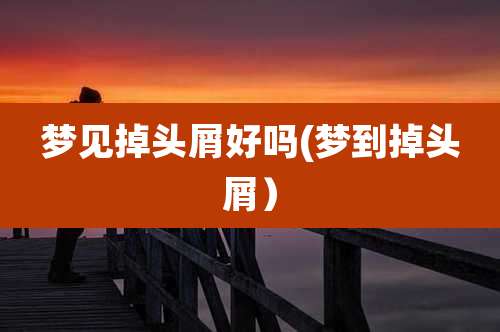 梦见掉头屑好吗(梦到掉头屑)