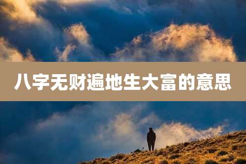 八字无财遍地生大富的意思
