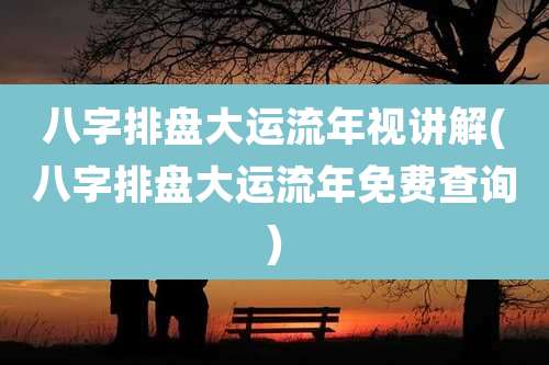 八字排盘大运流年视讲解(八字排盘大运流年免费查询)