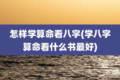 怎样学算命看八字(学八字算命看什么书最好)