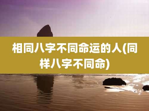 相同八字不同命运的人(同样八字不同命)