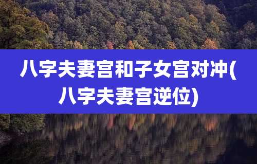 八字夫妻宫和子女宫对冲(八字夫妻宫逆位)